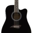 K1EBK Kona K1E Series Dreadnought Cutaway Acoustic Electric Guitar - Gloss Black Online