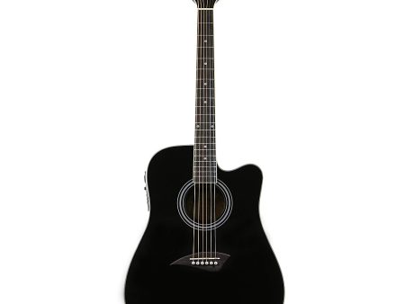 K1EBK Kona K1E Series Dreadnought Cutaway Acoustic Electric Guitar - Gloss Black Online