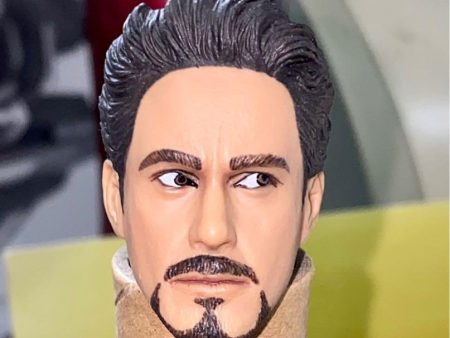 1 6 TOYS CUSTOM HOT MOVIE IRONMAN TONY STARK HEAD SCULPT 東尼 史達 頭雕 (PIU-180店) Discount