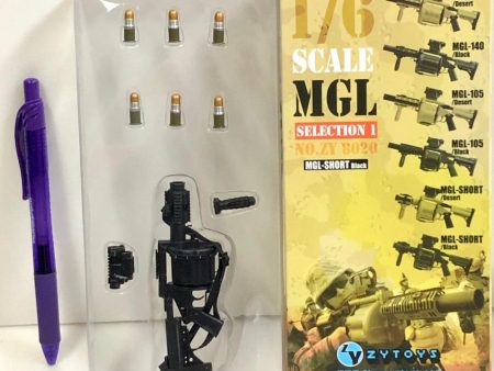 1 6 ZYTOYS MGL SELECTION 1 NO. ZY8020 TOY SHORT GUN MGL-SHORT BLACK 12‘ 軍人公仔用 現代槍械 武器 (PIU125 店) Online now