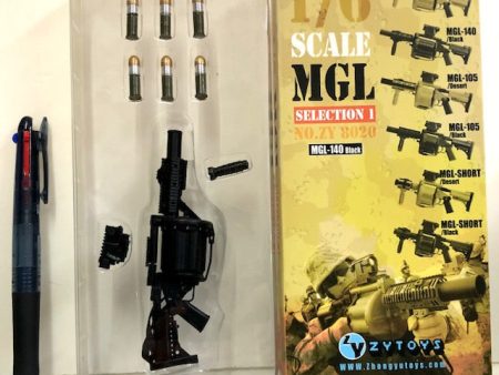 1 6 ZYTOYS MGL SELECTION 1 NO. ZY8020 TOY SHORT GUN MGL-140 BLACK 12‘ 軍人公仔用 現代槍械 武器 黑色 (PIU-125 店) For Cheap