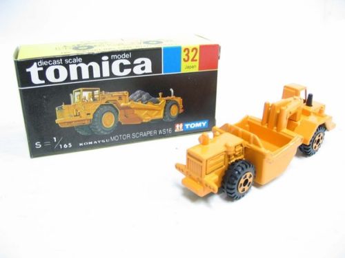 VINTAGE TOMICA 32 - KOMATSU MOTOR SCRAPER WS16 MADE IN JAPAN (PIU20) on Sale