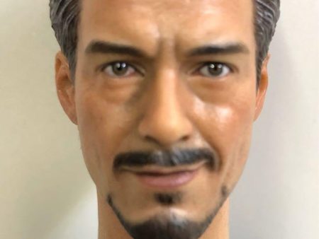 1 6 TOYS CUSTOM HOT MOVIE IRONMAN TONY STARK HEAD SCULPT 東尼 史達 頭雕 （PIU F287-208) Sale