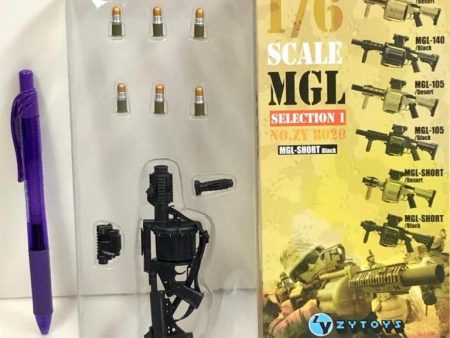 1 6 ZYTOYS MGL SELECTION 1 NO. ZY8020 TOY SHORT GUN MGL-SHORT BLACK 12‘ 軍人公仔用 PIU125店 on Sale