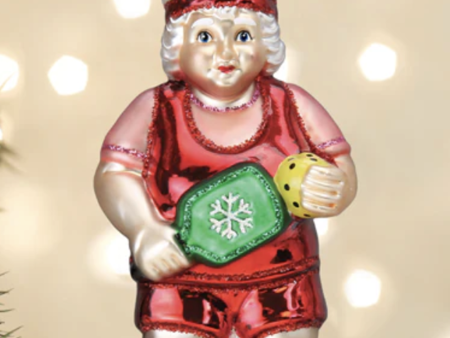 Glass Ornament - Pickleball Mrs. Claus Online Hot Sale