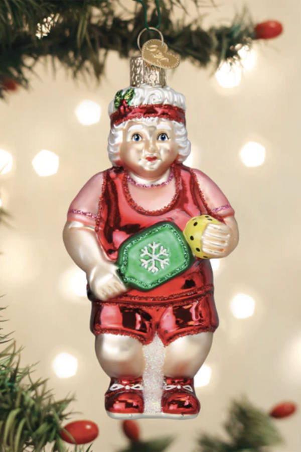 Glass Ornament - Pickleball Mrs. Claus Online Hot Sale