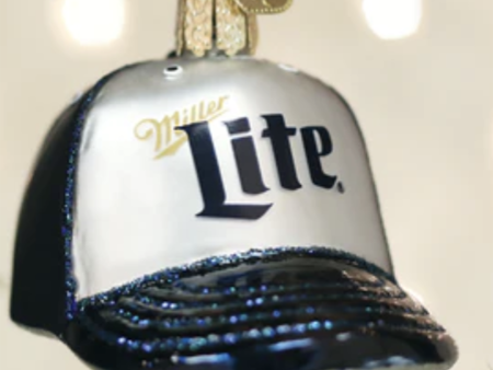 Glass Ornament - Miller Lite Baseball Cap on Sale